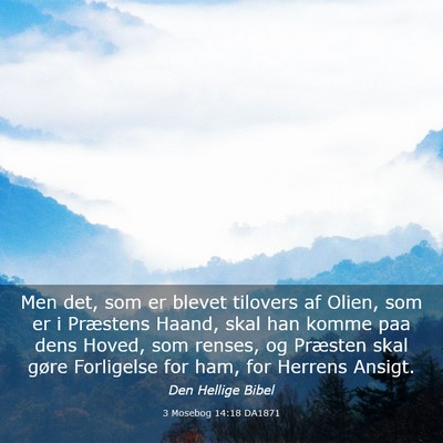 Picture 03 - 3 Mosebog 14:18 DA1871 - Men det, som er blevet tilovers af Olien, som er - Bible Verse Picture