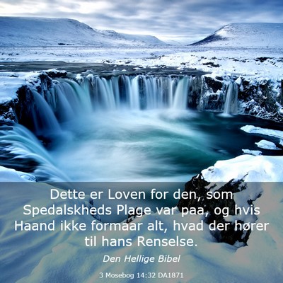 Picture 03 - 3 Mosebog 14:32 DA1871 - Dette er Loven for den, som Spedalskheds Plage - Bible Verse Picture