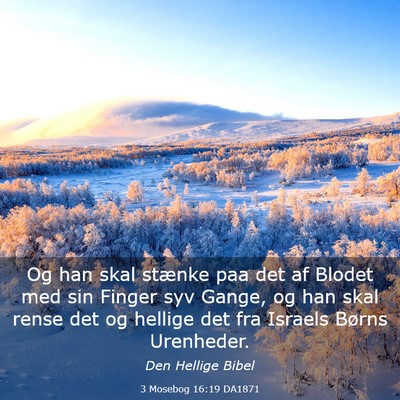 Picture 03 - 3 Mosebog 16:19 DA1871 - Og han skal stænke paa det af Blodet med sin - Bible Verse Picture