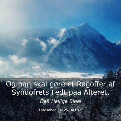 Picture 03 - 3 Mosebog 16:25 DA1871 - Og han skal gøre et Røgoffer af Syndofrets Fedt - Bible Verse Picture