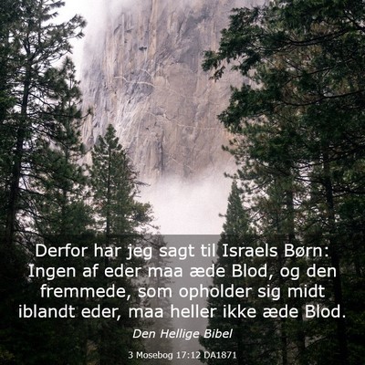 Picture 03 - 3 Mosebog 17:12 DA1871 - Derfor har jeg sagt til Israels Børn: Ingen af - Bible Verse Picture