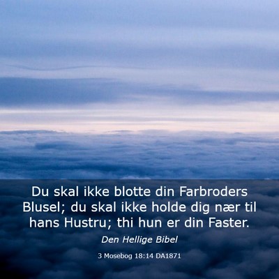 Picture 03 - 3 Mosebog 18:14 DA1871 - Du skal ikke blotte din Farbroders Blusel; du - Bible Verse Picture