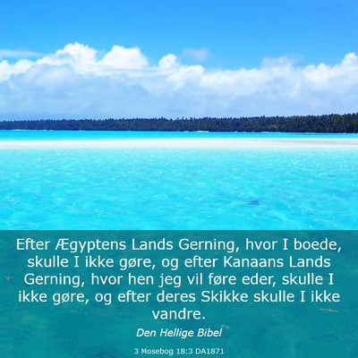 Picture 03 - 3 Mosebog 18:3 DA1871 - Efter Ægyptens Lands Gerning, hvor I boede, - Bible Verse Picture