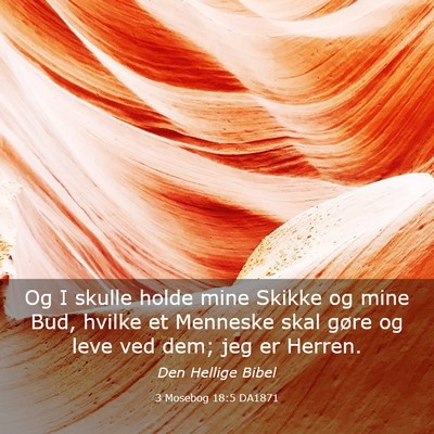Picture 03 - 3 Mosebog 18:5 DA1871 - Og I skulle holde mine Skikke og mine Bud, hvilke - Bible Verse Picture