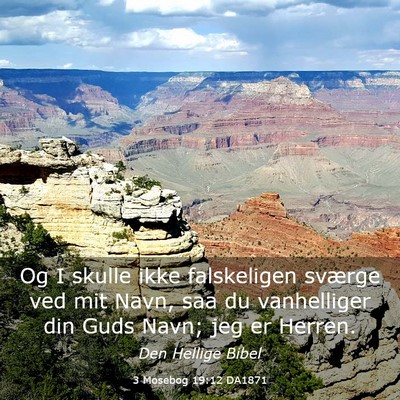 Picture 03 - 3 Mosebog 19:12 DA1871 - Og I skulle ikke falskeligen sværge ved mit - Bible Verse Picture