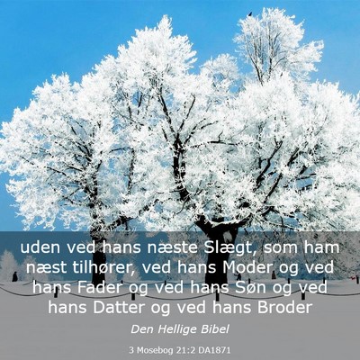 Picture 03 - 3 Mosebog 21:2 DA1871 - uden ved hans næste Slægt, som ham næst - Bible Verse Picture