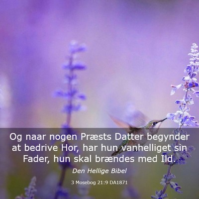 Picture 03 - 3 Mosebog 21:9 DA1871 - Og naar nogen Præsts Datter begynder at bedrive - Bible Verse Picture