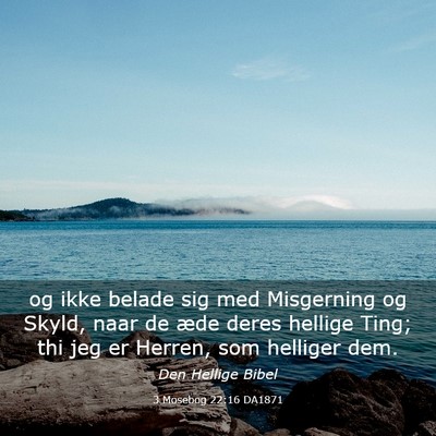 Picture 03 - 3 Mosebog 22:16 DA1871 - og ikke belade sig med Misgerning og Skyld, naar - Bible Verse Picture