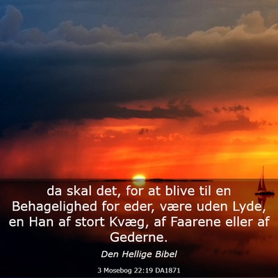 Picture 03 - 3 Mosebog 22:19 DA1871 - da skal det, for at blive til en Behagelighed for - Bible Verse Picture