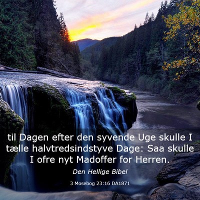 Picture 03 - 3 Mosebog 23:16 DA1871 - til Dagen efter den syvende Uge skulle I tælle - Bible Verse Picture