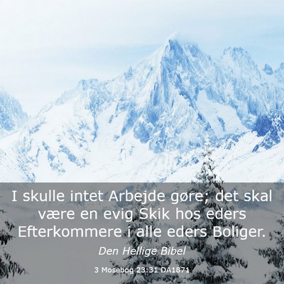 Picture 03 - 3 Mosebog 23:31 DA1871 - I skulle intet Arbejde gøre; det skal være en - Bible Verse Picture