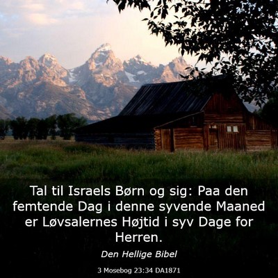Picture 03 - 3 Mosebog 23:34 DA1871 - Tal til Israels Børn og sig: Paa den femtende - Bible Verse Picture