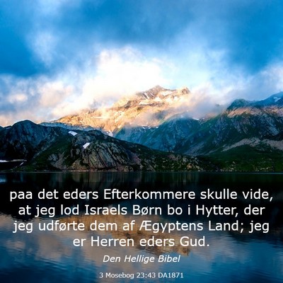 Picture 03 - 3 Mosebog 23:43 DA1871 - paa det eders Efterkommere skulle vide, at jeg - Bible Verse Picture