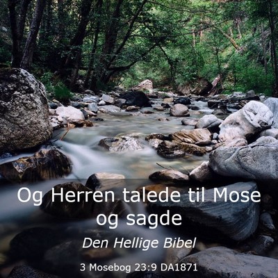 Picture 03 - 3 Mosebog 23:9 DA1871 - Og Herren talede til Mose og - Bible Verse Picture
