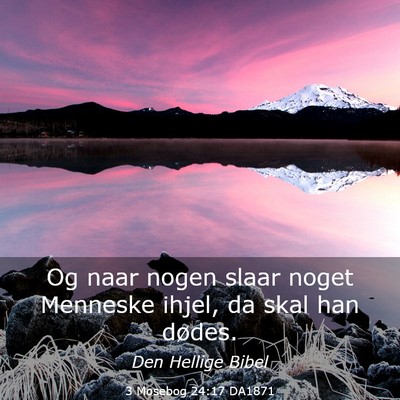 Picture 03 - 3 Mosebog 24:17 DA1871 - Og naar nogen slaar noget Menneske ihjel, da skal - Bible Verse Picture