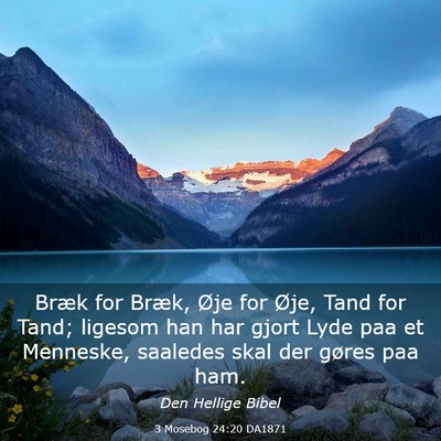 Picture 03 - 3 Mosebog 24:20 DA1871 - Bræk for Bræk, Øje for Øje, Tand for Tand; - Bible Verse Picture