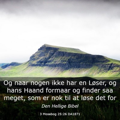 Picture 03 - 3 Mosebog 25:26 DA1871 - Og naar nogen ikke har en Løser, og hans Haand - Bible Verse Picture
