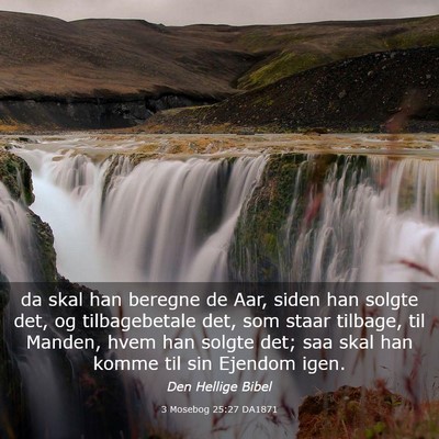 Picture 03 - 3 Mosebog 25:27 DA1871 - da skal han beregne de Aar, siden han solgte det, - Bible Verse Picture