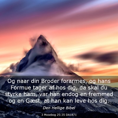 Picture 03 - 3 Mosebog 25:35 DA1871 - Og naar din Broder forarmes, og hans Formue tager - Bible Verse Picture