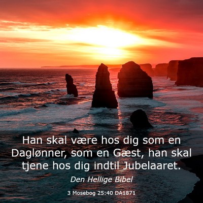 Picture 03 - 3 Mosebog 25:40 DA1871 - Han skal være hos dig som en Daglønner, som en - Bible Verse Picture