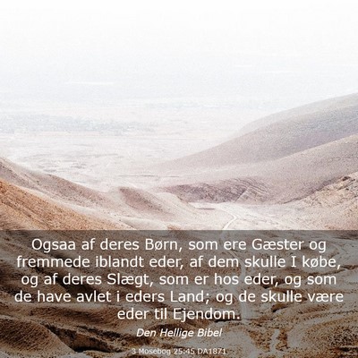 Picture 03 - 3 Mosebog 25:45 DA1871 - Ogsaa af deres Børn, som ere Gæster og fremmede - Bible Verse Picture