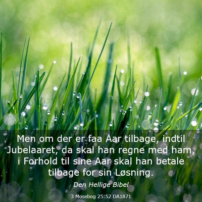 Picture 03 - 3 Mosebog 25:52 DA1871 - Men om der er faa Aar tilbage, indtil Jubelaaret, - Bible Verse Picture