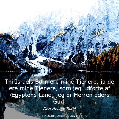 Picture 03 - 3 Mosebog 25:55 DA1871 - Thi Israels Børn ere mine Tjenere, ja de ere - Bible Verse Picture