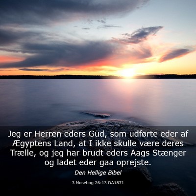 Picture 03 - 3 Mosebog 26:13 DA1871 - Jeg er Herren eders Gud, som udførte eder af - Bible Verse Picture