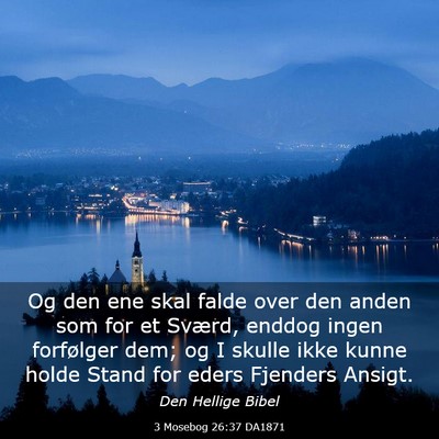 Picture 03 - 3 Mosebog 26:37 DA1871 - Og den ene skal falde over den anden som for et - Bible Verse Picture