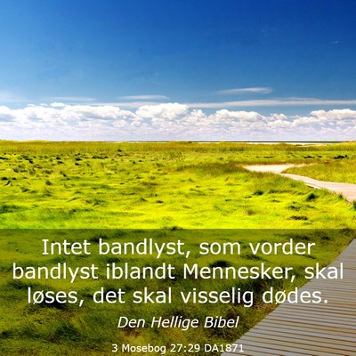Picture 03 - 3 Mosebog 27:29 DA1871 - Intet bandlyst, som vorder bandlyst iblandt - Bible Verse Picture