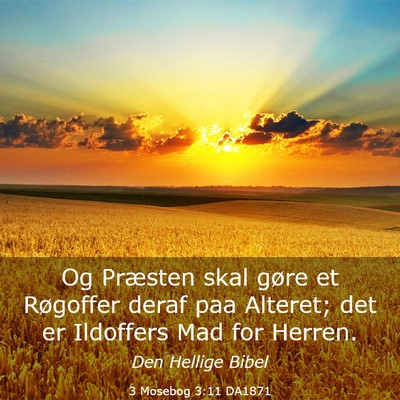Picture 03 - 3 Mosebog 3:11 DA1871 - Og Præsten skal gøre et Røgoffer deraf paa - Bible Verse Picture