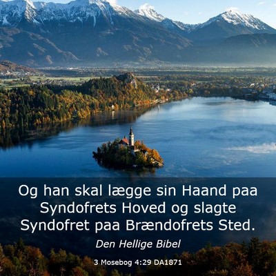Picture 03 - 3 Mosebog 4:29 DA1871 - Og han skal lægge sin Haand paa Syndofrets Hoved - Bible Verse Picture