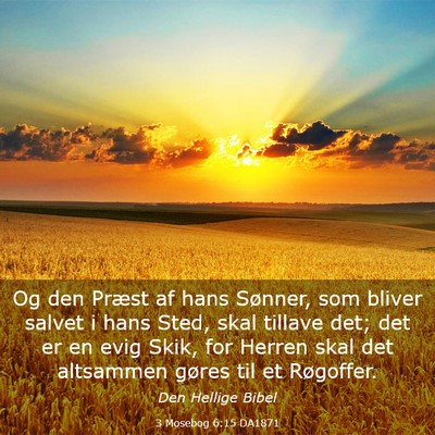 Picture 03 - 3 Mosebog 6:15 DA1871 - Og den Præst af hans Sønner, som bliver salvet - Bible Verse Picture