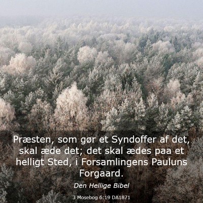 Picture 03 - 3 Mosebog 6:19 DA1871 - Præsten, som gør et Syndoffer af det, skal æde - Bible Verse Picture