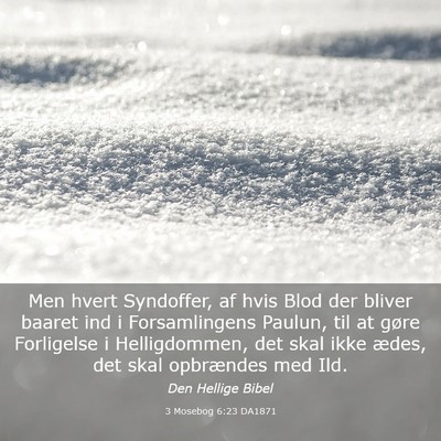 Picture 03 - 3 Mosebog 6:23 DA1871 - Men hvert Syndoffer, af hvis Blod der bliver - Bible Verse Picture
