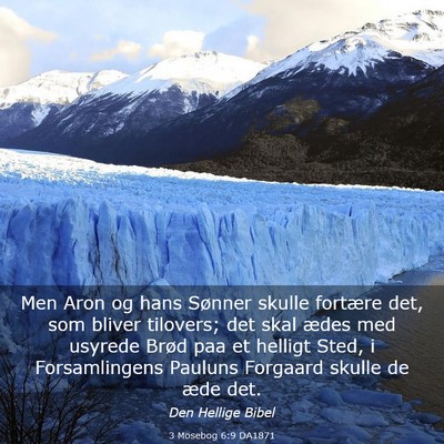 Picture 03 - 3 Mosebog 6:9 DA1871 - Men Aron og hans Sønner skulle fortære det, som - Bible Verse Picture
