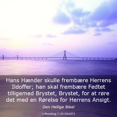 Picture 03 - 3 Mosebog 7:30 DA1871 - Hans Hænder skulle frembære Herrens Ildoffer; - Bible Verse Picture