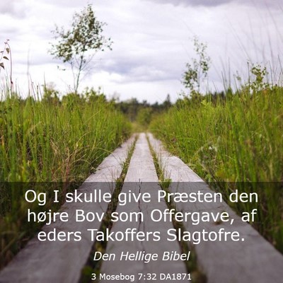 Picture 03 - 3 Mosebog 7:32 DA1871 - Og I skulle give Præsten den højre Bov som - Bible Verse Picture