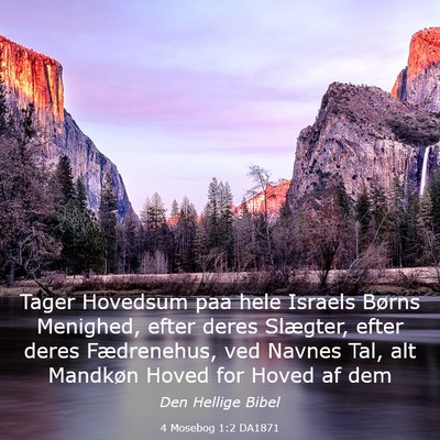 Picture 03 - 4 Mosebog 1:2 DA1871 - Tager Hovedsum paa hele Israels Børns Menighed, - Bible Verse Picture
