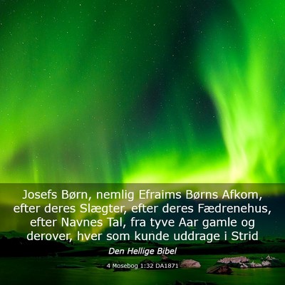 Picture 03 - 4 Mosebog 1:32 DA1871 - Josefs Børn, nemlig Efraims Børns Afkom, efter - Bible Verse Picture