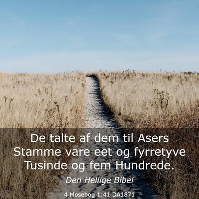 Picture 03 - 4 Mosebog 1:41 DA1871 - De talte af dem til Asers Stamme vare eet og - Bible Verse Picture