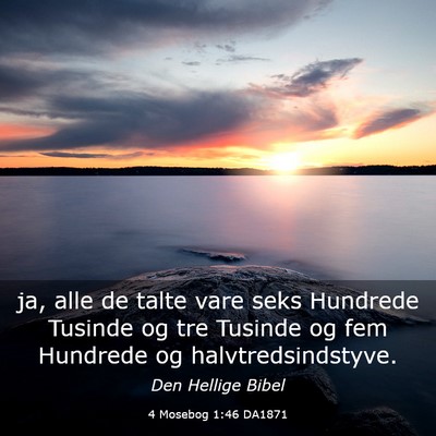 Picture 03 - 4 Mosebog 1:46 DA1871 - ja, alle de talte vare seks Hundrede Tusinde og - Bible Verse Picture