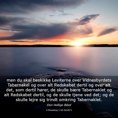 Picture 03 - 4 Mosebog 1:50 DA1871 - men du skal beskikke Leviterne over Vidnesbyrdets - Bible Verse Picture