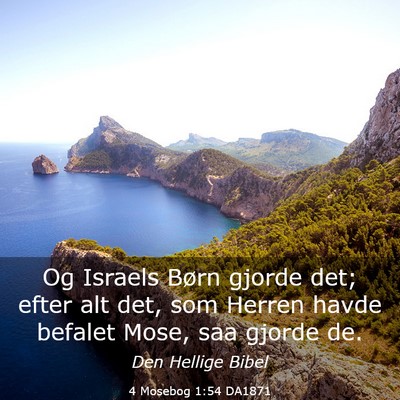 Picture 03 - 4 Mosebog 1:54 DA1871 - Og Israels Børn gjorde det; efter alt det, som - Bible Verse Picture