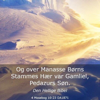 Picture 03 - 4 Mosebog 10:23 DA1871 - Og over Manasse Børns Stammes Hær var Gamliel, - Bible Verse Picture