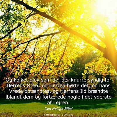 Picture 03 - 4 Mosebog 11:1 DA1871 - Og Folket blev som de, der knurre syndig for - Bible Verse Picture