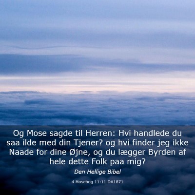 Picture 03 - 4 Mosebog 11:11 DA1871 - Og Mose sagde til Herren: Hvi handlede du saa - Bible Verse Picture