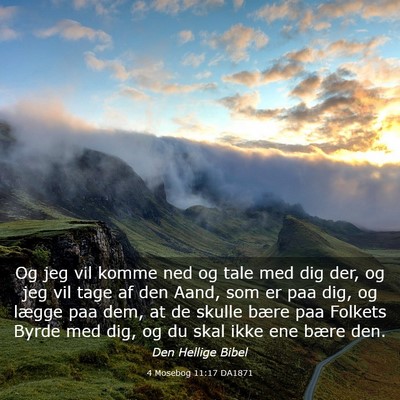 Picture 03 - 4 Mosebog 11:17 DA1871 - Og jeg vil komme ned og tale med dig der, og jeg - Bible Verse Picture