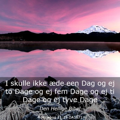 Picture 03 - 4 Mosebog 11:19 DA1871 - I skulle ikke æde een Dag og ej to Dage og ej - Bible Verse Picture