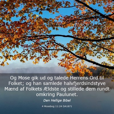 Picture 03 - 4 Mosebog 11:24 DA1871 - Og Mose gik ud og talede Herrens Ord til Folket; - Bible Verse Picture